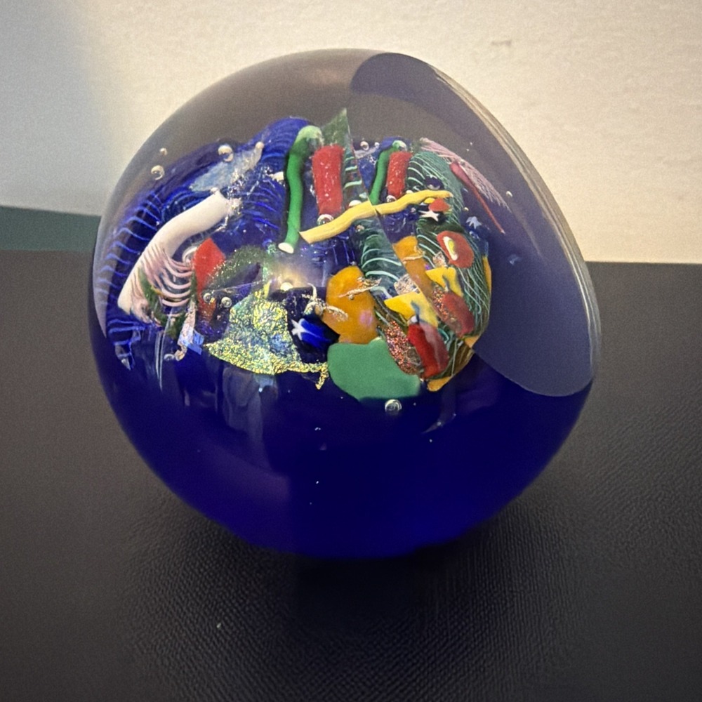 Glass Eye Studio "End Of The Day" Art Glass RARE Paperweight 2004 Confetti VTG - Picture 8 of 13